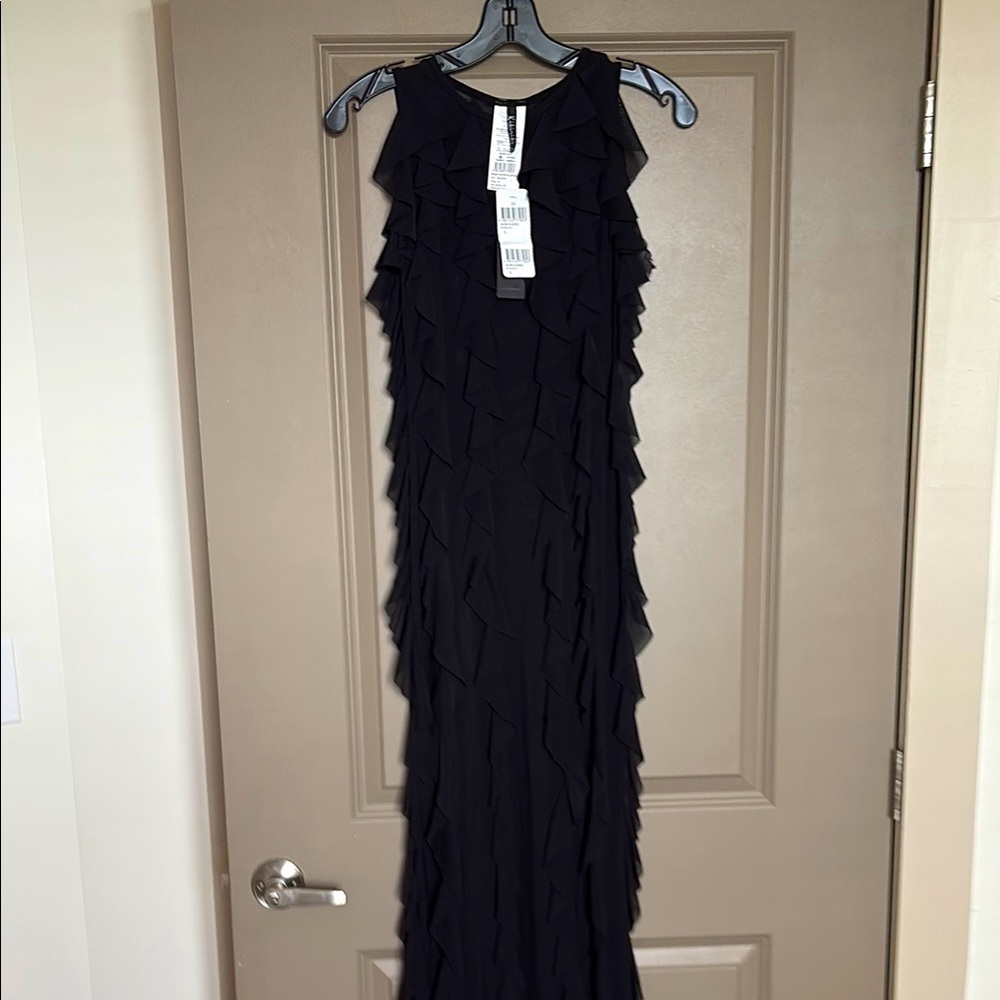 Chic Black Ruffle Maxi Dress